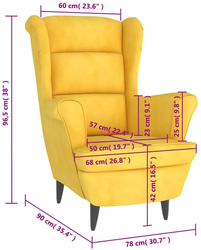 Musztardowy tapicerowany fotel uszak M1-C03