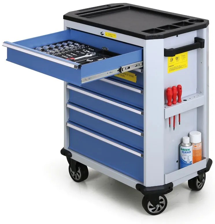 Wózek warsztatowy mobilny na narzędzia EXPERT, 7 szuflad, niebieski