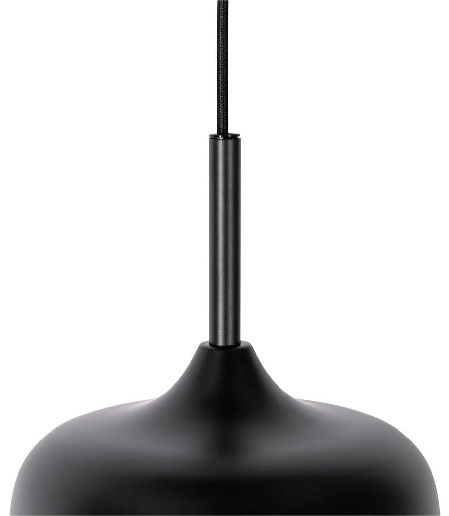 Lampa wisząca czarna ze złotem i przydymionym szkłem 3-światłowa okrągła - KyanDesignerski Oswietlenie wewnetrzne