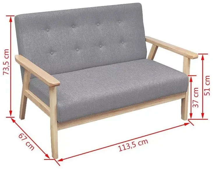 Tapicerowany zestaw wypoczynkowy Kifi 3X - Jasnoszary