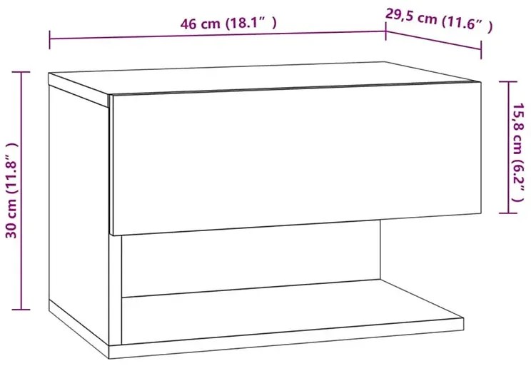 Zestaw wiszących brązowych szafek nocnych M1-G54