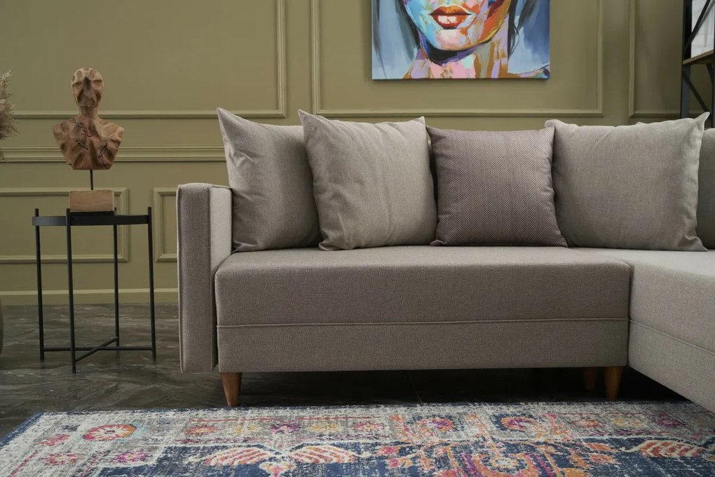 Narożna sofa rozkładana Aydam Right Cream