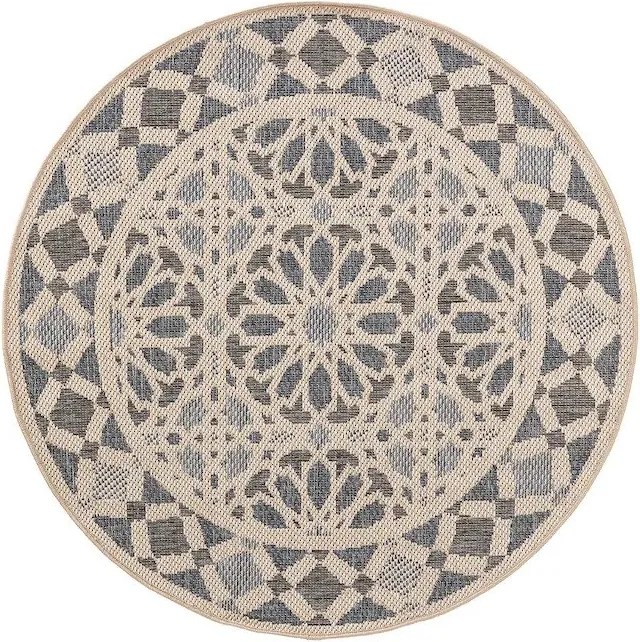 Okrągły wzorzysty dywan do ogrodu River