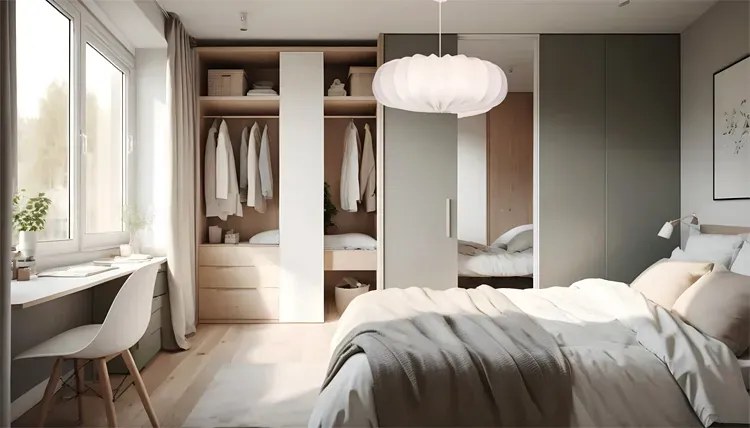 Nowoczesna kremowa lampa wisząca z abażurem W7-A10