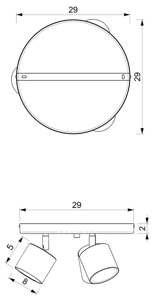 Lampa sufitowa DIXIE WHITE 3xGX53, potrójna, na kole, kierunkowa, biała