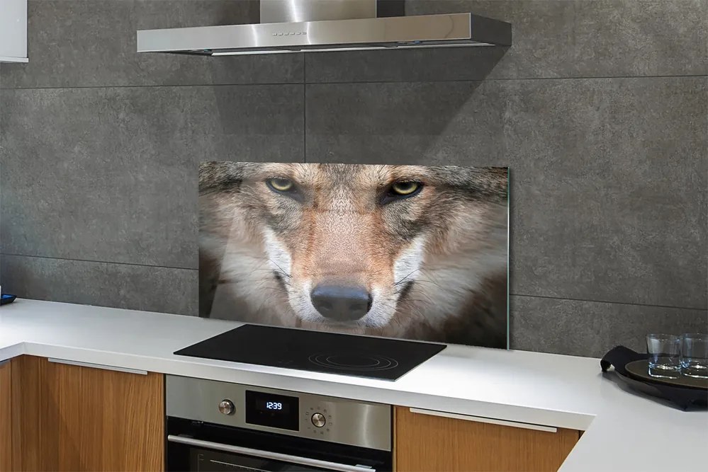 Panel Kuchenny Szklany Intensywne Oczy Wilka