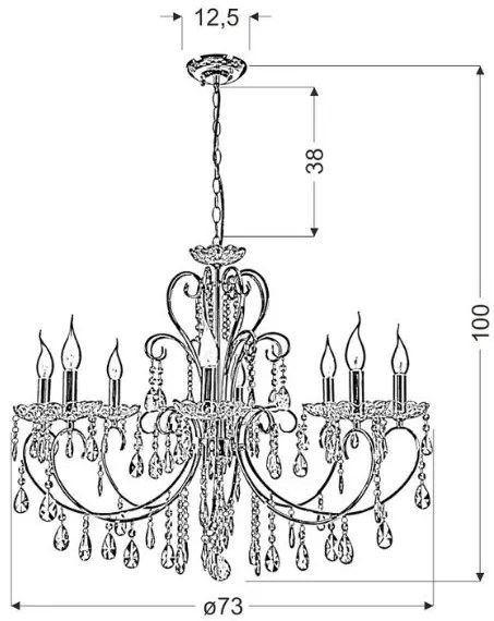 Czarna lampa wisząca glamour - K163-Ekson