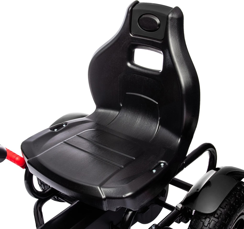 Gokart dla dzieci HOMCOM z regulacją siedziska i hamulcem ręcznym, 5-12 lat, 121 x 58 x 61 cm, Czarny