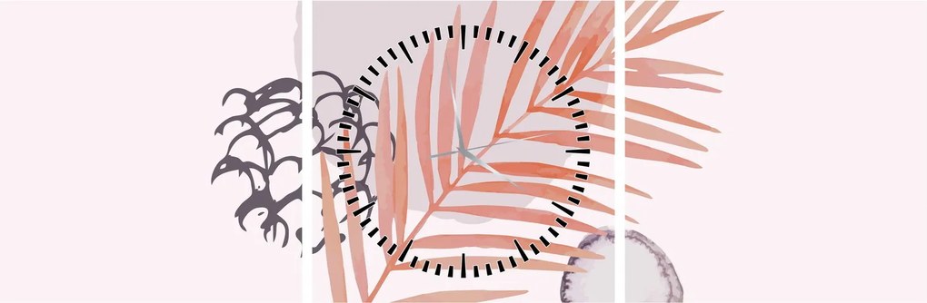 Obraz - Fioletowy minimalizm N⁰3 (z zegarem) (90x30 cm)