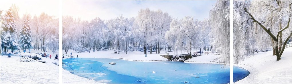 Obraz - Lodowe jezioro (170x50 cm)