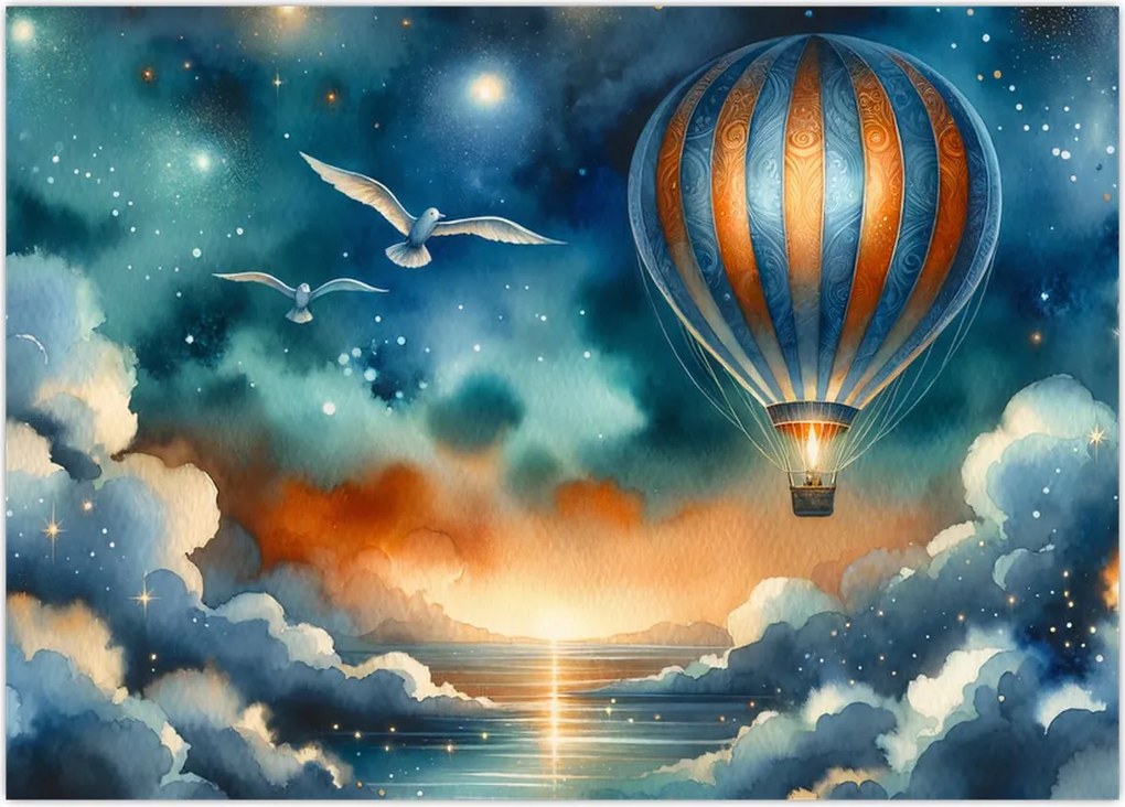 Obraz na szkle - Lot pod nocnym niebem (70x50 cm)