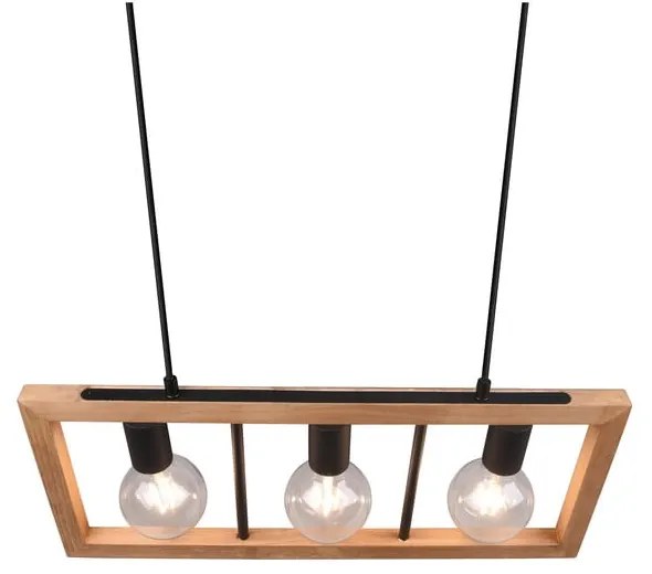 Czarno-naturalna lampa wisząca Agra – Trio