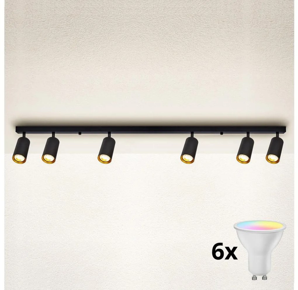Brilagi - LED ściemnialna oprawa punktowa SELE 6xGU10/6,5W/230V czarny/złoty