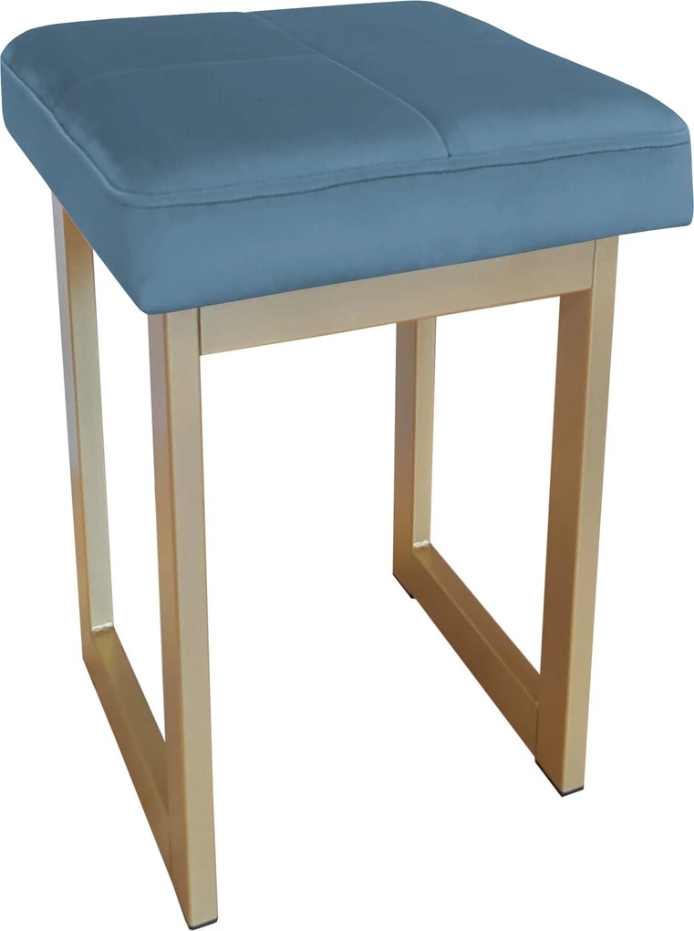 Taboret SOLID tkanina Welur stelaż metalowy STOŁEK LOFT : Kolor Stelaża - Złoty, Kolor tkaniny - VELVET - MG33, Typ tkaniny - Velvet, Wysokość - 60 cm