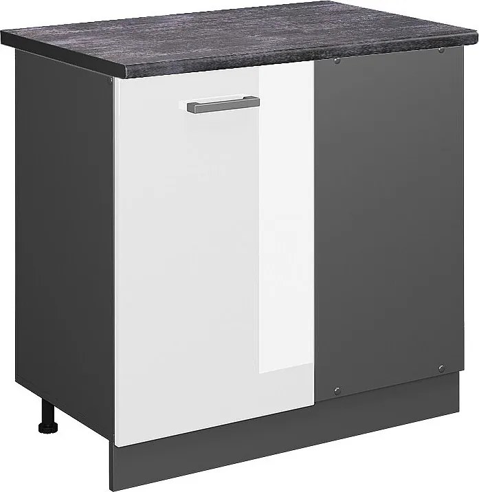 Szafka narożna biały wysoki połysk 86x60x81.6 r-line