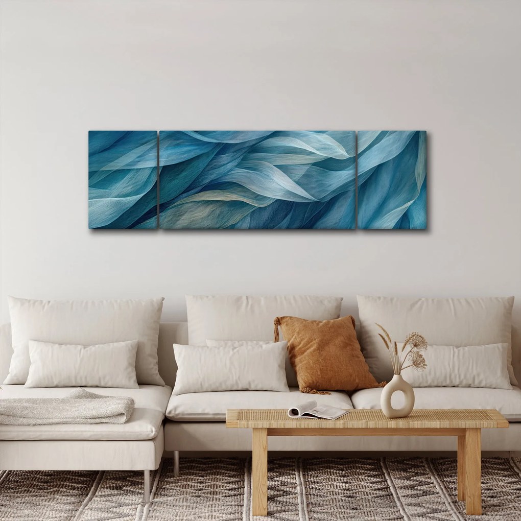 Obraz - Niebieskie i białe fale (170x50 cm)