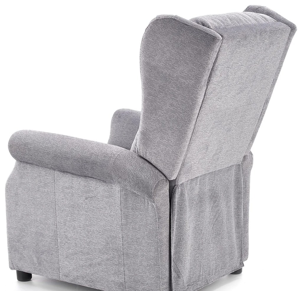 Fotel Uszak Rozkładany Szary AGUSTIN 2