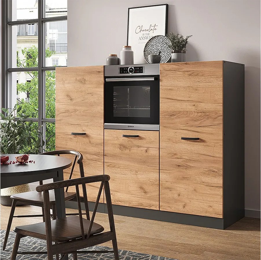 Blok kuchenny złoty dąb power/antracyt 180x46x81.6 r-line