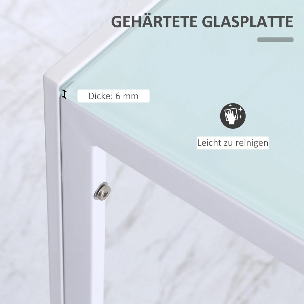 HOMCOM Stół jadalny Stół kuchenny duży stół, nowoczesny design, 120 cm x 60 cm x 75 cm, Biały