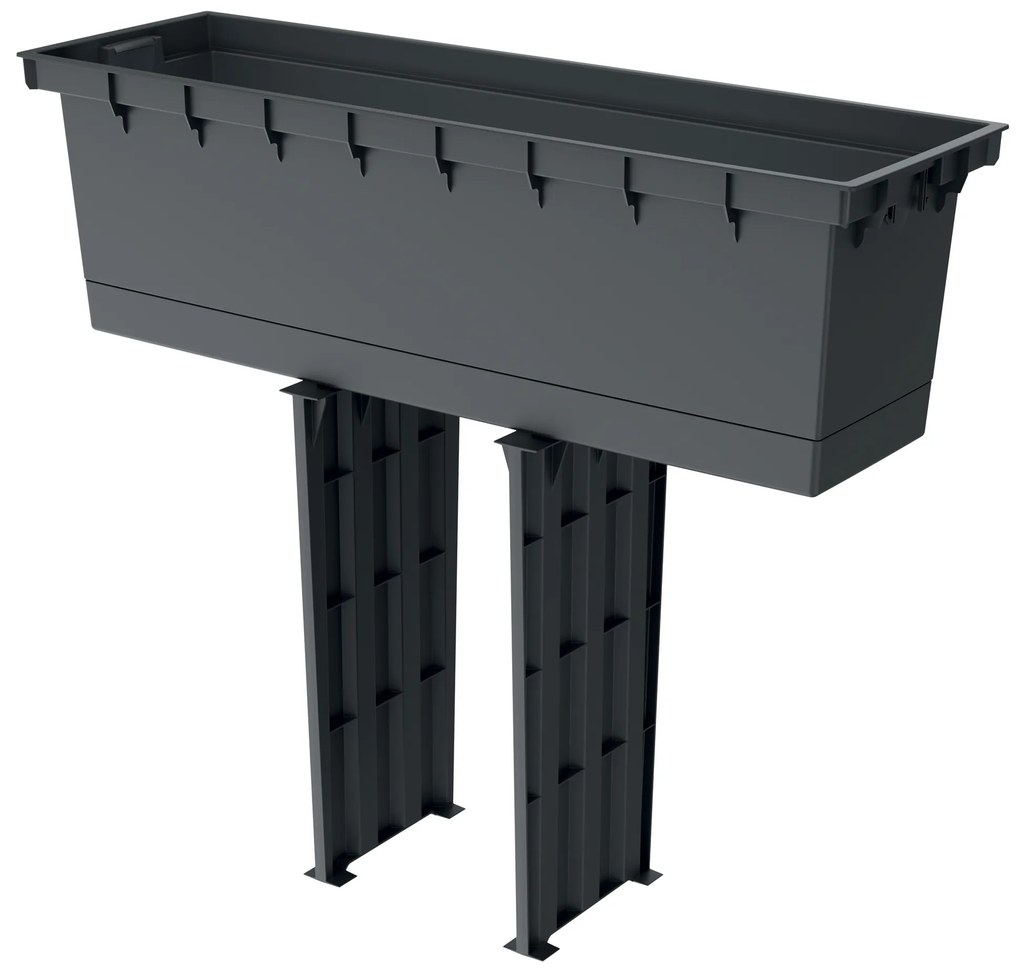 Skrzynka ogrodowa 58 x 18 x 49,8 cm Urbi Beton Effect antracyt PROSPERPLAST