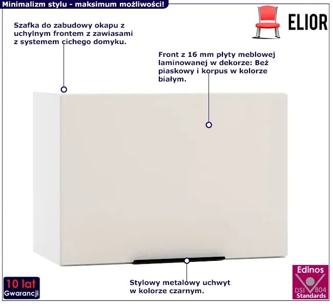 Szafka Kuchenna Okapowa 50 Cm Beż Piaskowy N9-G97
