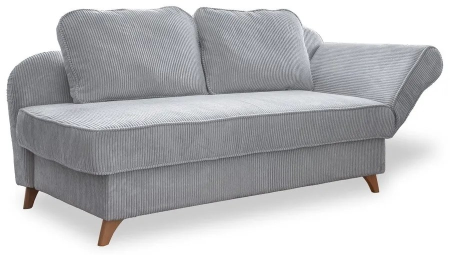 Jasnoszary sztruksowy szezlong (prawostronny) Chic Charlotte – Miuform