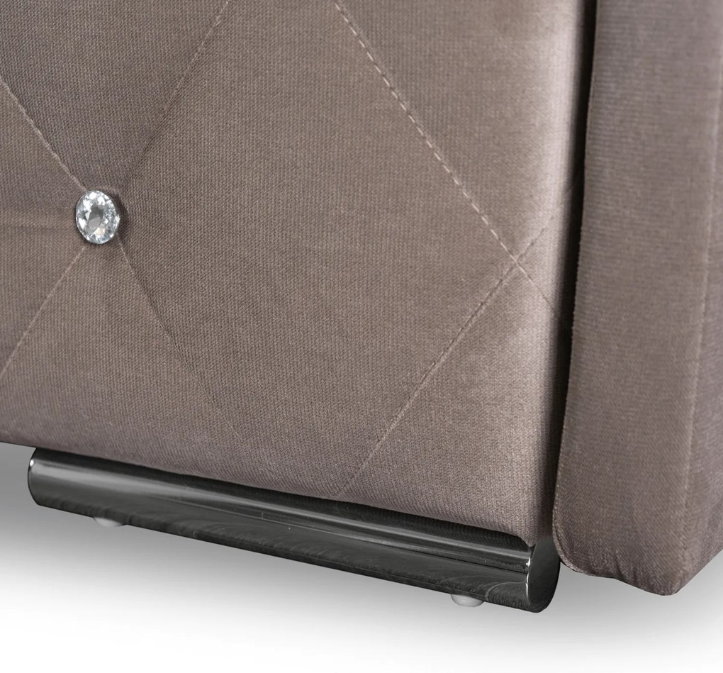 Sofa Rozkładana z Funkcją Spania VIVO Dwuosobowa Beżowa Glamour do Salonu