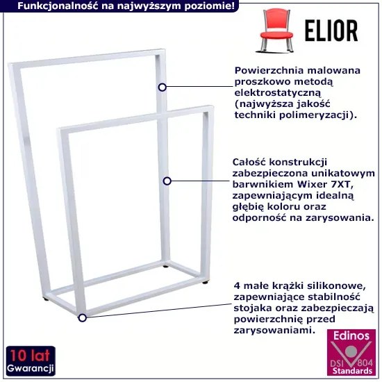 Biały metalowy stojak na ręczniki 75 cm - Sarsa 5X