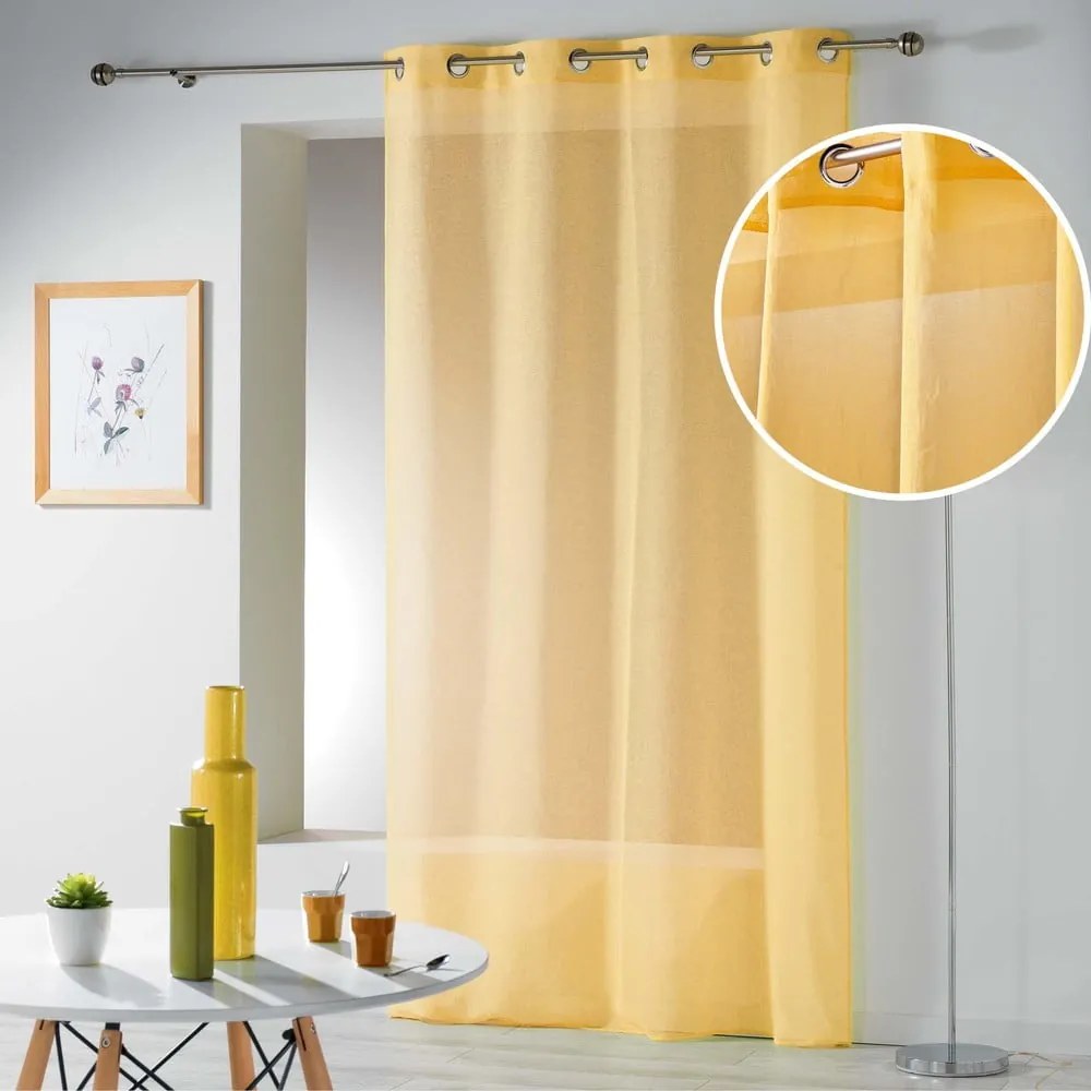 Żółta firanka 140x240 cm Telma – douceur d'intérieur