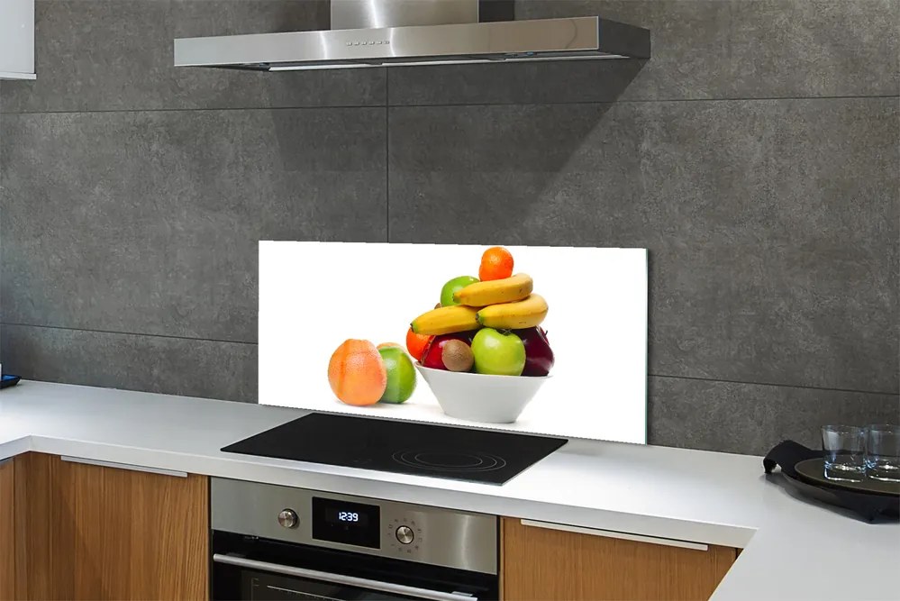 Panel szklany do Kuchni Miska Pełna Świeżych Owoców