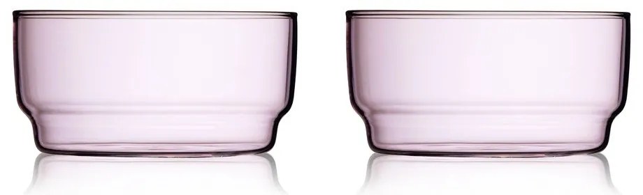 Różowe szklane miski zestaw 2 szt. 500 ml Torino – Lyngby Glas