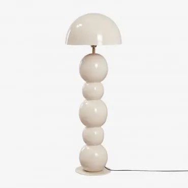 Lampa Podłogowa Z Żelaza Boulia Kremowa Tapioca & ↑115 Cm - Sklum
