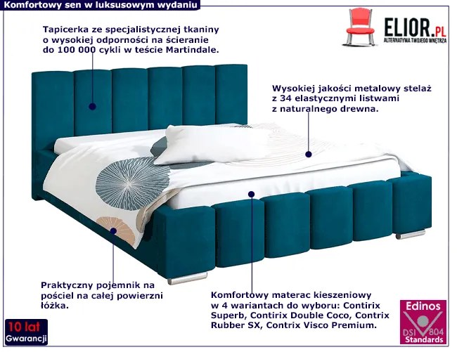 Tapicerowane łóżko 180x200 W8-Z78