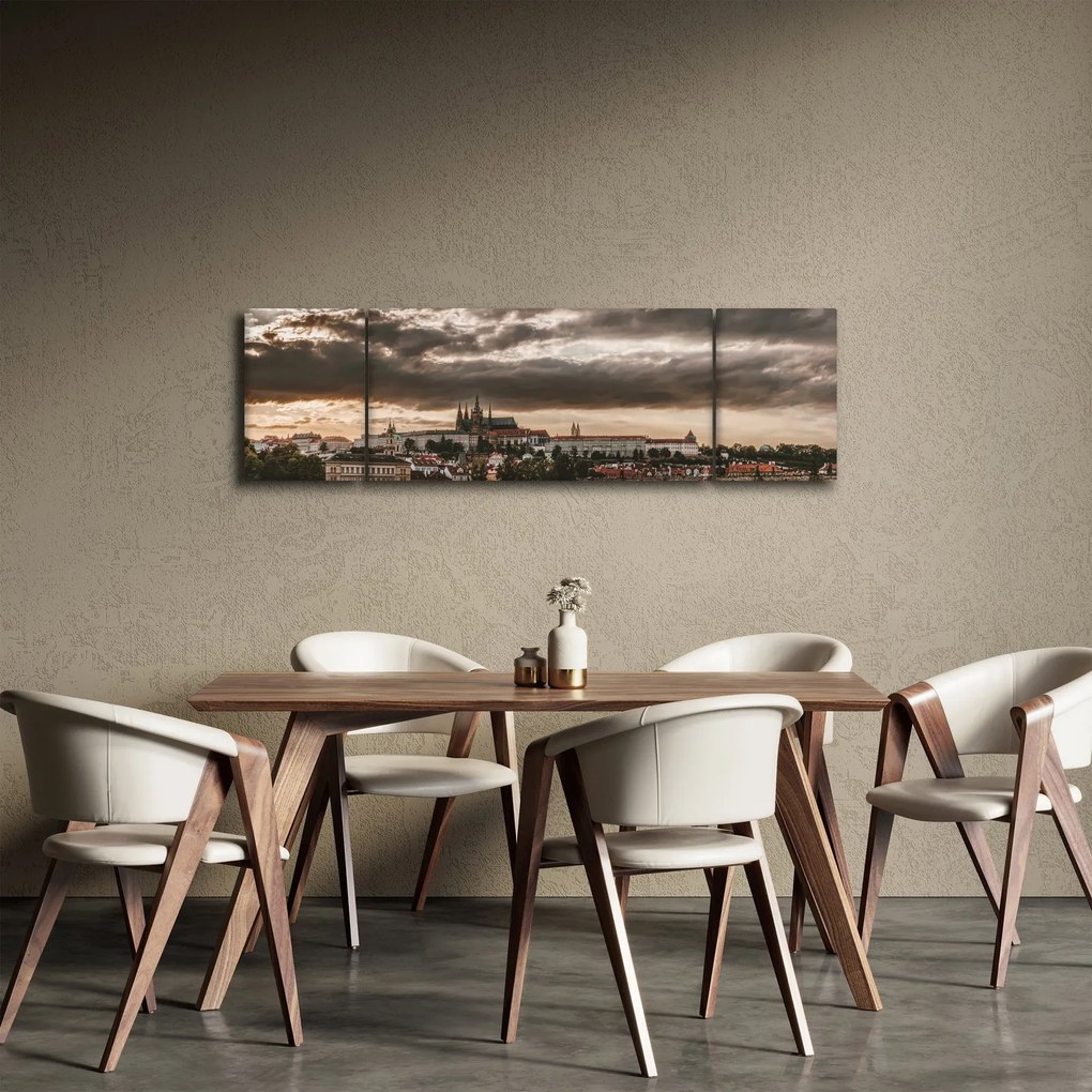 Obraz Zamku Praskiego o zmierzchu (170x50 cm)