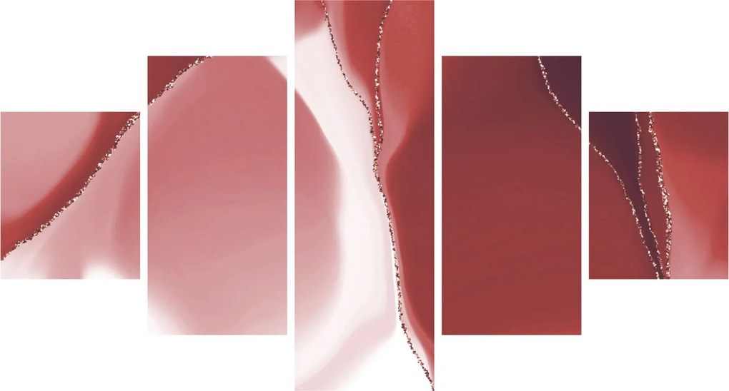 Obraz - Czerwony abstrakcyjny kwiat N⁰3 (125x70 cm)