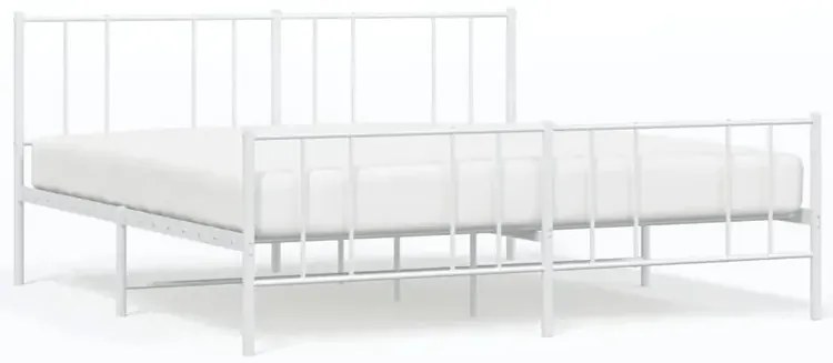 Białe metalowe łóżko małżeńskie 180x200 cm N4-T41