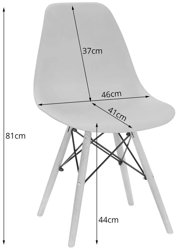 Skandynawski Komplet Stół 80 Cm Jesion I 3 Krzesła Nidan 4X