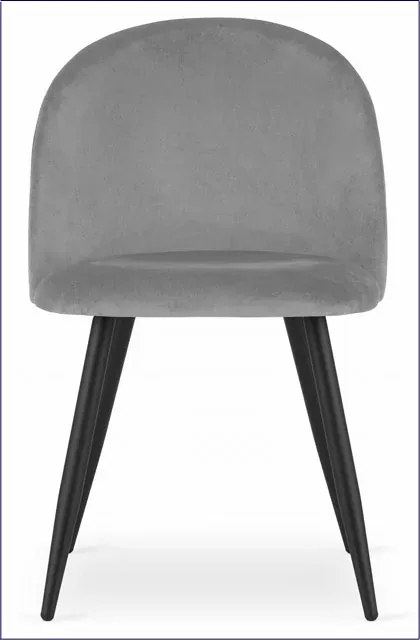 Jasnoszare krzesło metalowe pokojowe tapicerowane B4-S09