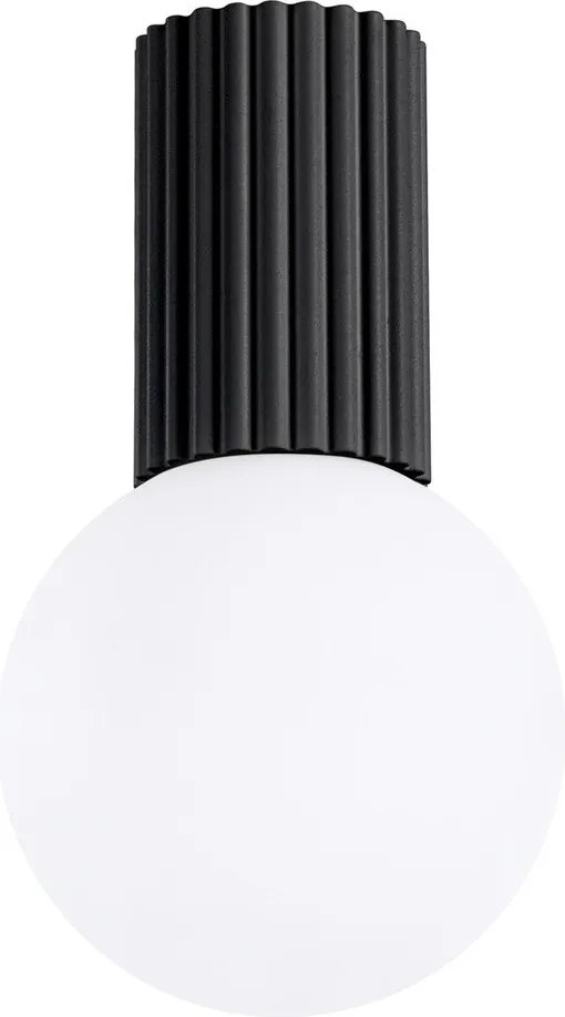 Czarna lampa sufitowa ze szklanym kloszem ø 12 cm Orbital – Sollux