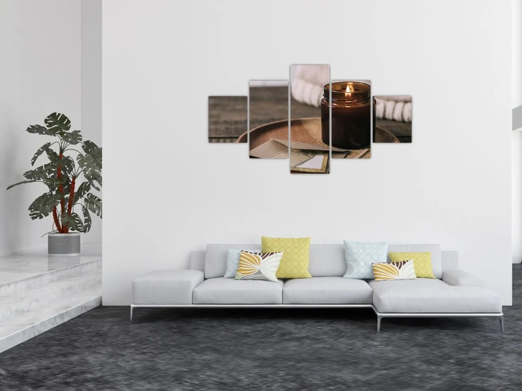 Obraz - Płonąca świeca (125x70 cm)