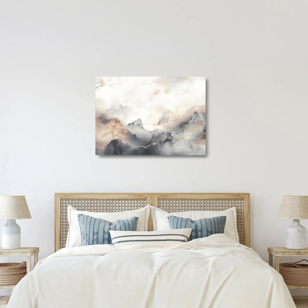 Obraz na szkle - Górska abstrakcja z teksturą marmuru (70x50 cm)