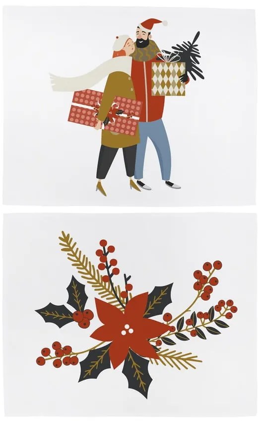 Tekstylna mata stołowa 2 szt. ze świątecznym motywem 35x45 cm Christmas Star – Butter Kings