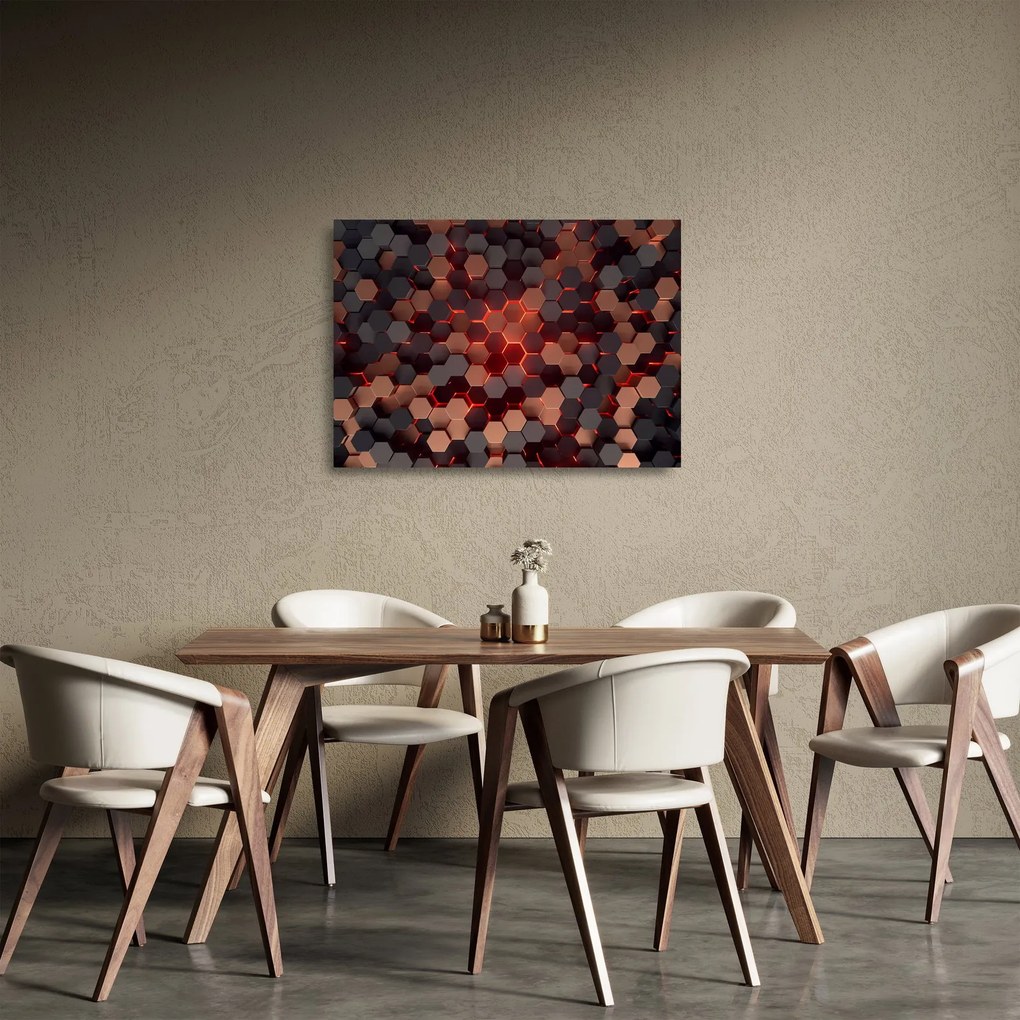 Obraz na szkle - Futurystyczna abstrakcja (70x50 cm)