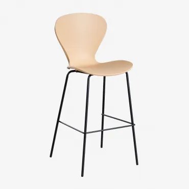 Zestaw 2 Wysokich Stołków Uit ↑75 Cm & Czarny & Polipropylen Pszeniczny Brąz & Polipropylen - Sklum