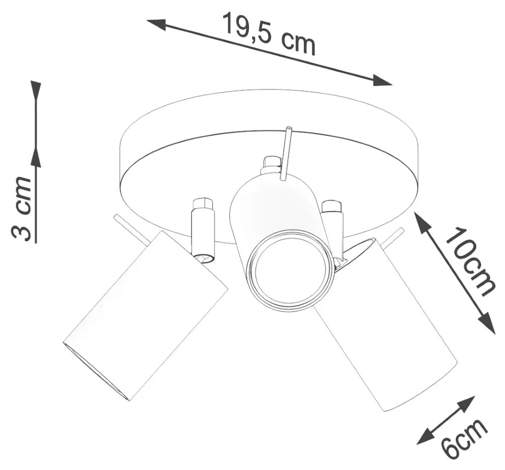 Plafon RING 3P ochra czerwona SOLLUX LIGHTING