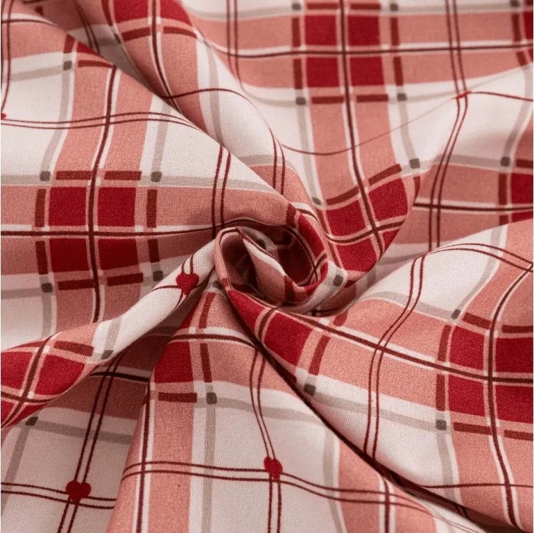 PrzytulneMieszkanie.pl Prześcieradło z mikrofibry TARTAN HEART kolorowe 90x200 cm