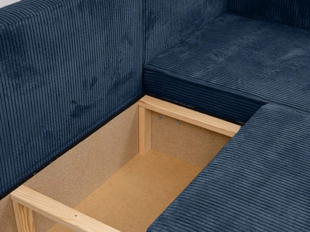 Rozkładana narożna sofa SMART COSARO granatowa, dwustronna + 2 poduszki GRATIS