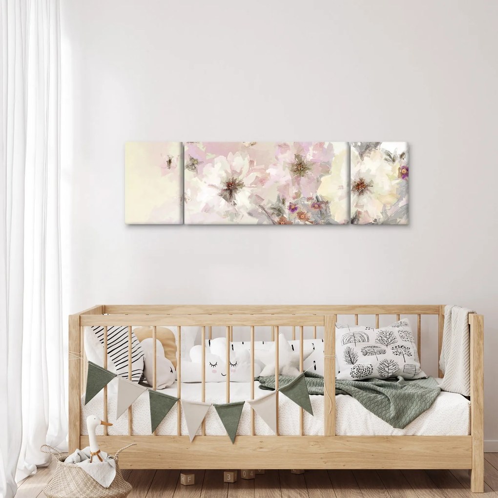 Obraz - Kwiaty malarstwo (170x50 cm)