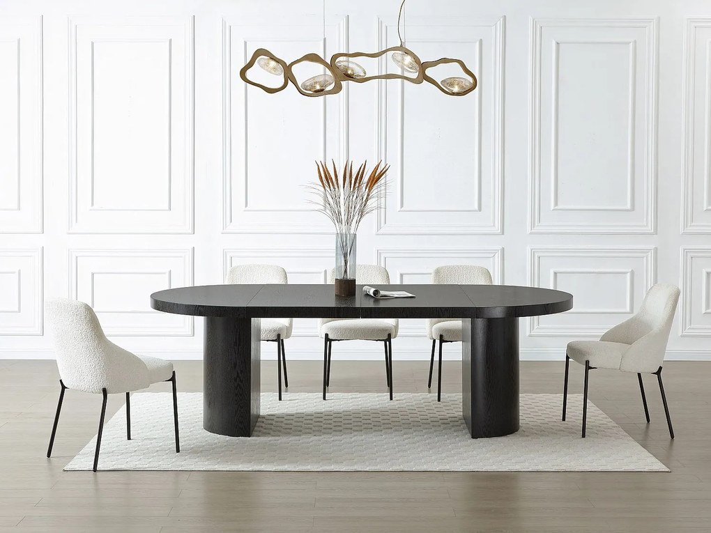 Stół rozkładany dla 4 do 12 osób z MDF - Czarny - SIDRINA