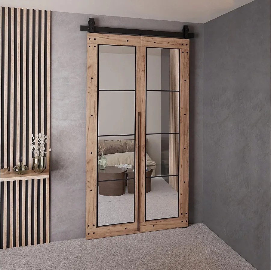 Drzwi Przesuwne QUDIO M6 Dąb Craft Złoty 90